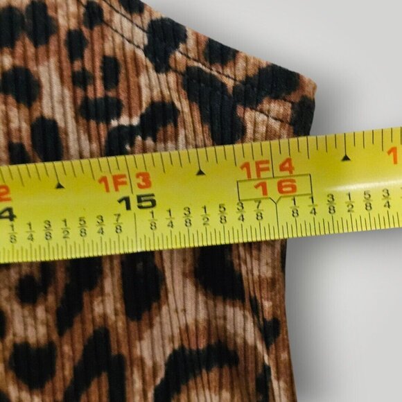 NWOT No Boundaries Juniors L Leopard Print Sleeveless Mock Neck Top Women's S/M - Picture 8 of 9